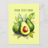 Niedliche Avocado-Nachricht Postkarte (Vorderseite)