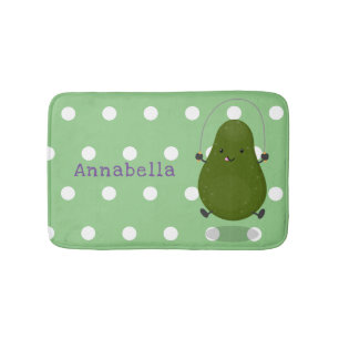Niedliche Avocado-Springseil-Cartoon-Abbildung Badematte
