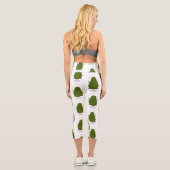 Niedliche Avocado-Springseil-Cartoon-Abbildung Capri Leggings (Rückseite)