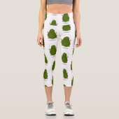 Niedliche Avocado-Springseil-Cartoon-Abbildung Capri Leggings (Vorderseite)
