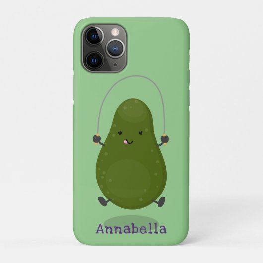 Niedliche Avocado-Springseil-Cartoon-Abbildung Case-Mate iPhone Hülle (Rückseite)