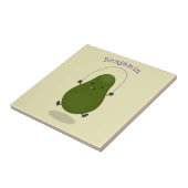 Niedliche Avocado-Springseil-Cartoon-Abbildung Fliese (Seite)