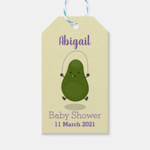 Niedliche Avocado-Springseil-Cartoon-Abbildung Geschenkanhänger