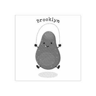 Niedliche Avocado-Springseil-Cartoon-Abbildung Gummistempel