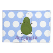 Niedliche Avocado-Springseil-Cartoon-Abbildung Kissenbezug (Rückseite)