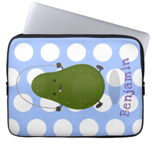 Niedliche Avocado-Springseil-Cartoon-Abbildung Laptopschutzhülle