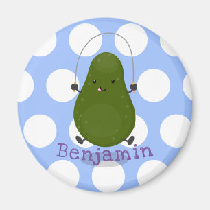 Niedliche Avocado-Springseil-Cartoon-Abbildung Magnet