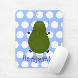 Niedliche Avocado-Springseil-Cartoon-Abbildung Mousepad