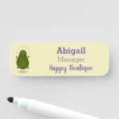 Niedliche Avocado-Springseil-Cartoon-Abbildung Namensschild (Beispiel)