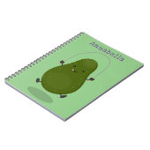 Niedliche Avocado-Springseil-Cartoon-Abbildung Notizblock (Linke Seite)