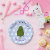 Niedliche Avocado-Springseil-Cartoon-Abbildung Pappteller (Party)