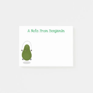 Niedliche Avocado-Springseil-Cartoon-Abbildung Post-it Klebezettel