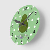 Niedliche Avocado-Springseil-Cartoon-Abbildung Runde Wanduhr (Winkel)