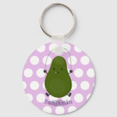 Niedliche Avocado-Springseil-Cartoon-Abbildung Schlüsselanhänger (Vorderseite)