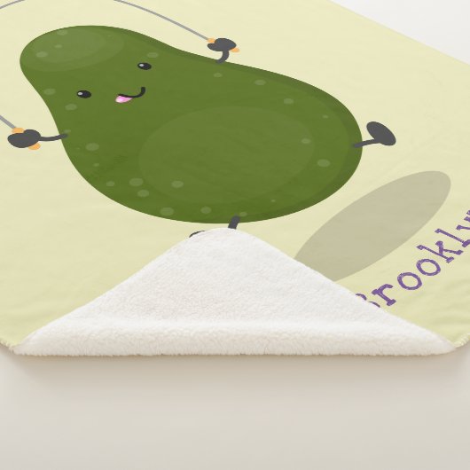 Niedliche Avocado-Springseil-Cartoon-Abbildung Sherpadecke (3/4)