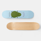 Niedliche Avocado-Springseil-Cartoon-Abbildung Skateboard (Horizontal)