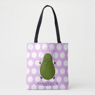 Niedliche Avocado-Springseil-Cartoon-Abbildung Tasche