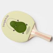 Niedliche Avocado-Springseil-Cartoon-Abbildung Tischtennis Schläger (Seitenansicht)