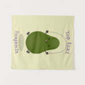 Niedliche Avocado-Springseil-Cartoon-Abbildung Wandteppich (Vorderseite (Horizontal))
