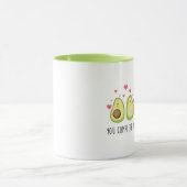 Niedliche Avocadopaare, Avocado, Liebe, Geschenk, Tasse (Zentrum)