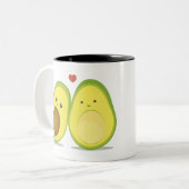 Niedliche Avocadopaare Zweifarbige Tasse (Vorderseite Links)