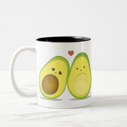 Niedliche Avocadopaare Zweifarbige Tasse (Links)
