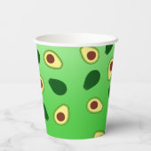 Niedliche Avocados-Scheiben Sommergrüne Gradienten Pappbecher (Rückseite)