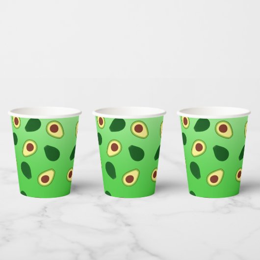 Niedliche Avocados-Scheiben Sommergrüne Gradienten Pappbecher (Multi)
