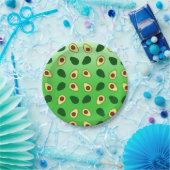 Niedliche Avocados-Scheiben Sommergrüne Gradienten Pappteller (Party)