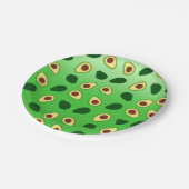 Niedliche Avocados-Scheiben Sommergrüne Gradienten Pappteller (Schrägansicht)