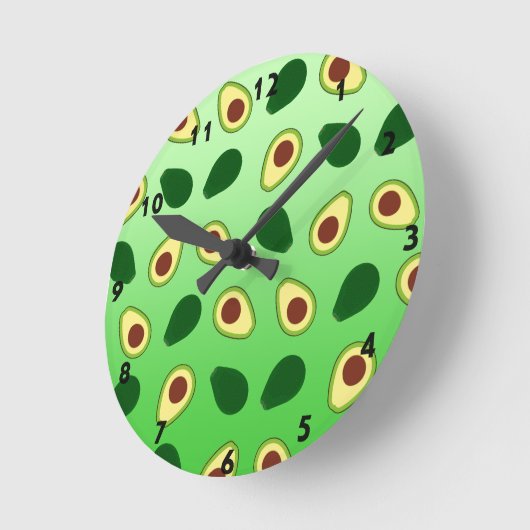 Niedliche Avocados-Scheiben Sommergrüne Gradienten Runde Wanduhr (Winkel)