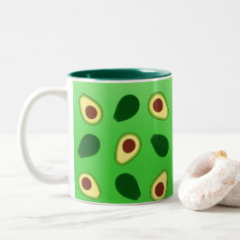 Niedliche Avocados-Scheiben Sommergrüne Gradienten Zweifarbige Tasse