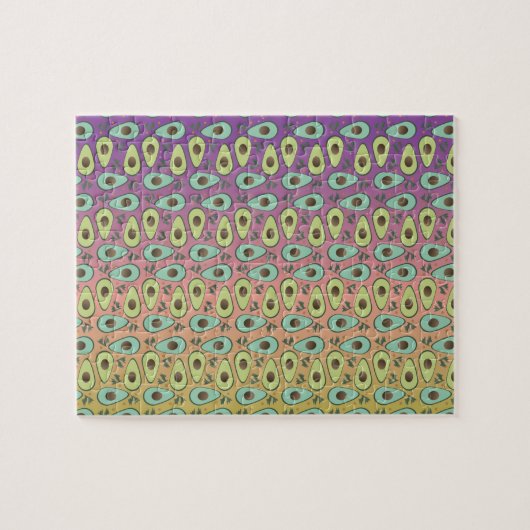 Niedliche Avocados und Rainbow Ombre Gradient Puzzle (Horizontal)