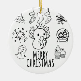 Niedliche axolotale Weihnachten Keramik Ornament