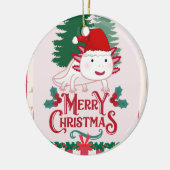 Niedliche axolotale Weihnachten Keramik Ornament (Links)