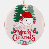 Niedliche axolotale Weihnachten Keramik Ornament (Hinten)