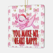 Niedliche axolotale Weihnachten Keramikornament (Links)