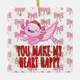 Niedliche axolotale Weihnachten Keramikornament