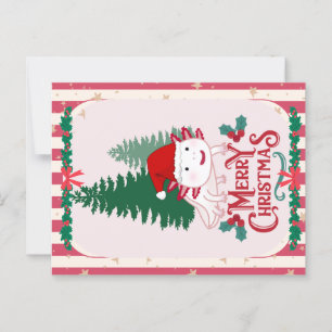 Niedliche axolotale Weihnachten Postkarte