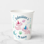 Niedliche Axolotday White Party Paper Cups Pappbecher (Rückseite)