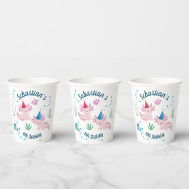 Niedliche Axolotday White Party Paper Cups Pappbecher