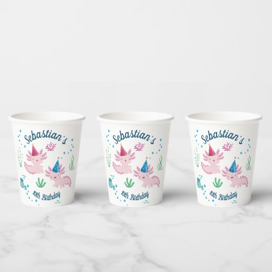 Niedliche Axolotday White Party Paper Cups Pappbecher (Multi)