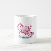 Niedliche Axolotl Chilling auf Unicorn Pool Float Kaffeetasse (Mittel)