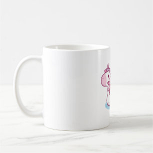 Niedliche Axolotl Chilling auf Unicorn Pool Float Kaffeetasse