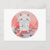 Niedliche Axolotl Drink Milk Postkarte (Vorderseite)