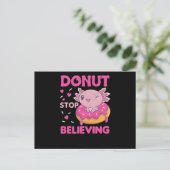 Niedliche Axolotl Funny Animes in Donut Pink Postkarte (Stehend Vorderseite)