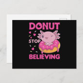 Niedliche Axolotl Funny Animes in Donut Pink Postkarte (Vorne/Hinten)