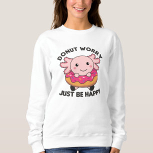 Niedliche Axolotl Funny Animes in Donut Pink Sweatshirt
