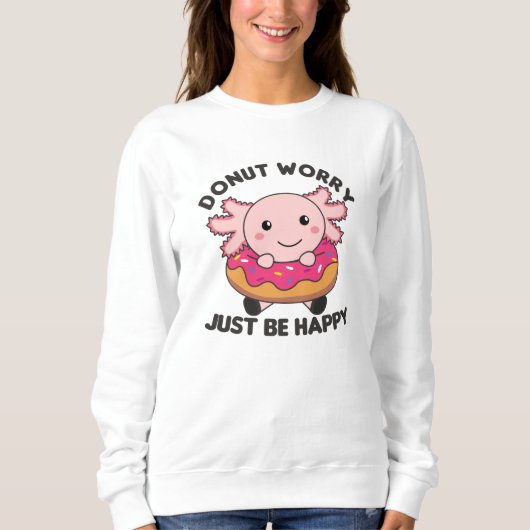 Niedliche Axolotl Funny Animes in Donut Pink Sweatshirt (Vorderseite)
