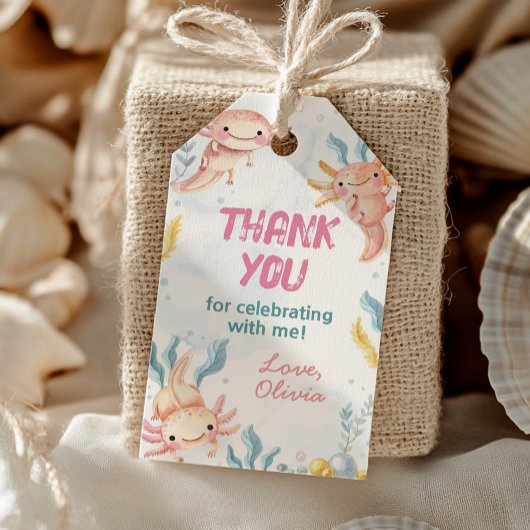 Niedliche Axolotl Girl Geburtstag Vielen Dank Tag Geschenkanhänger